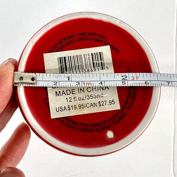 Starbucks Christmas Limited Edition Ornaments Ceramic Travel Mug- 2019 Red Green - Picture 11 of 12